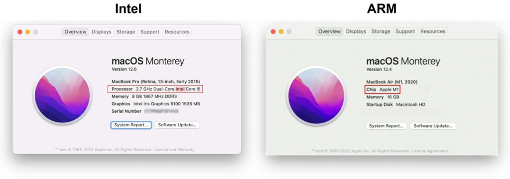 macOS which processor screenshot