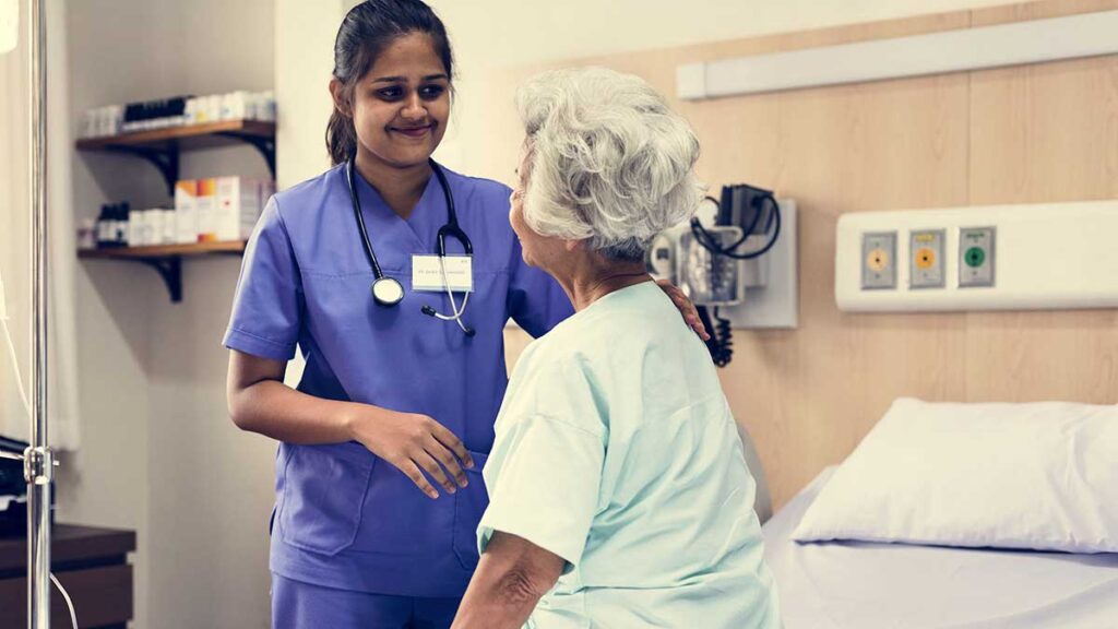 Doctor with patient: healthcare