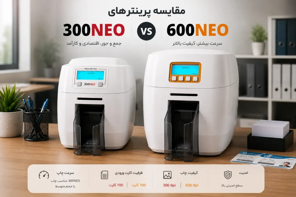 مقایسه پرینترهای مجیکارد 300NEO و 600NEO